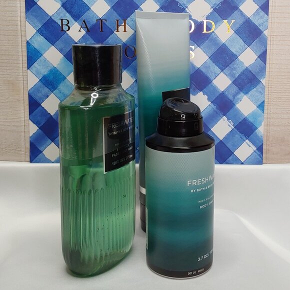 BATH & BODY WORKS 'FRESHWATER' 3-PIECE GIFT SET BODY WASH, LOTION & SPRAY MIST - Picture 2 of 16